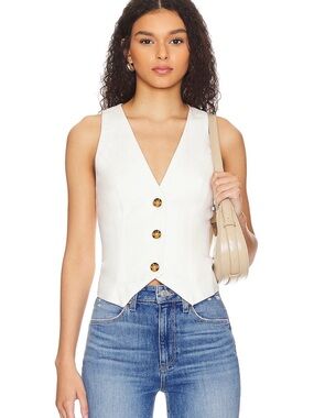 Lovers + Friends Asa ivory V-Neck Button Front Camisole Vest
